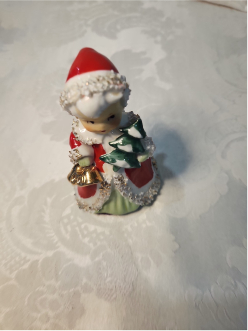 Lefton Exclusive Vintage Angel Bell Porcelain Spaghetti Trim Holding Tree - Picture 11 of 13
